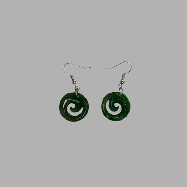 Te Wahi Pounamu Closed Koru Earring