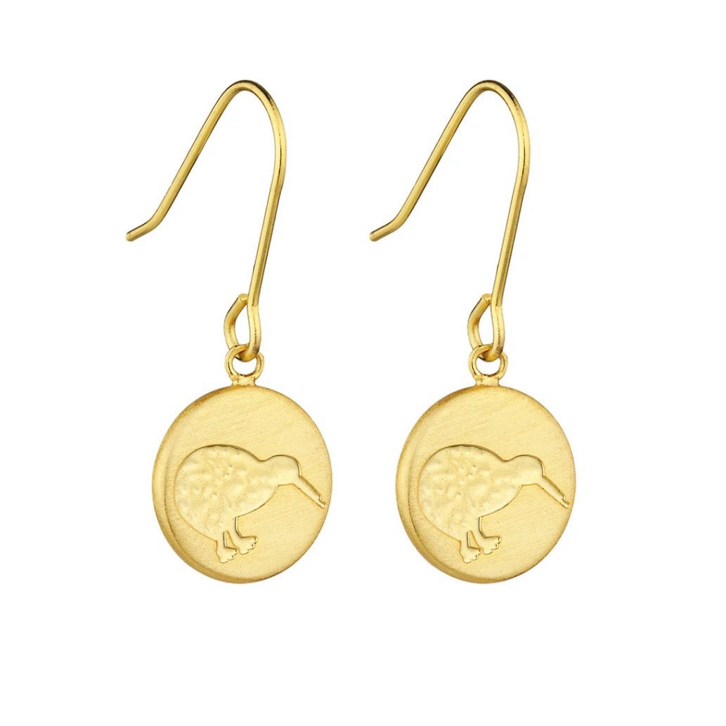 Round Kiwi Pendant Earrings