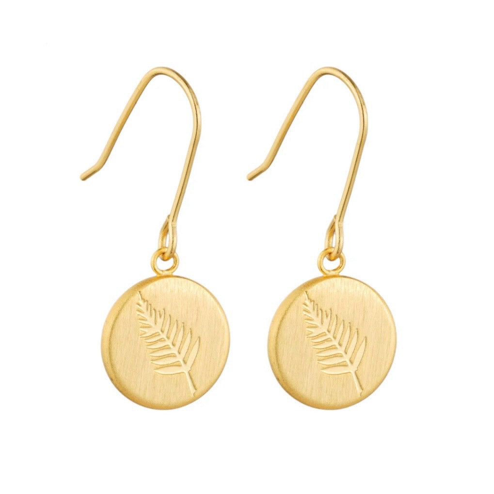 Round Fern Pendant Earrings