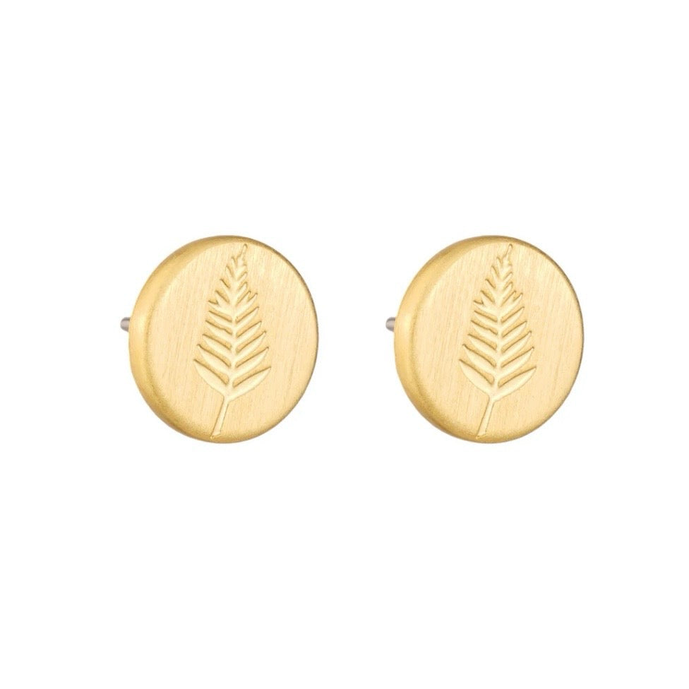 Round Fern Studs