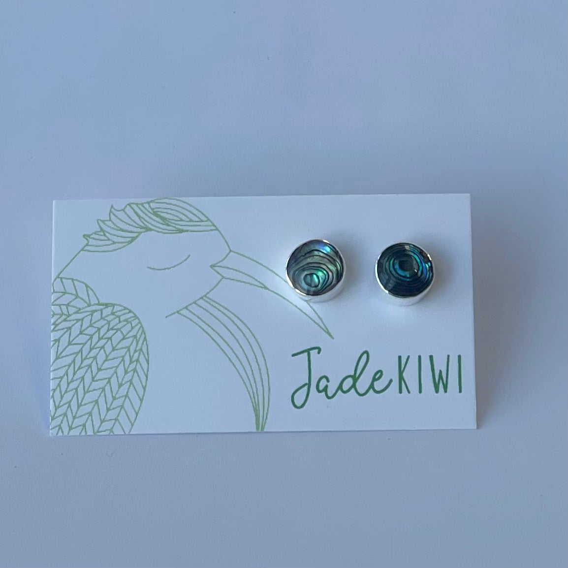 Silver Paua Shell Studs