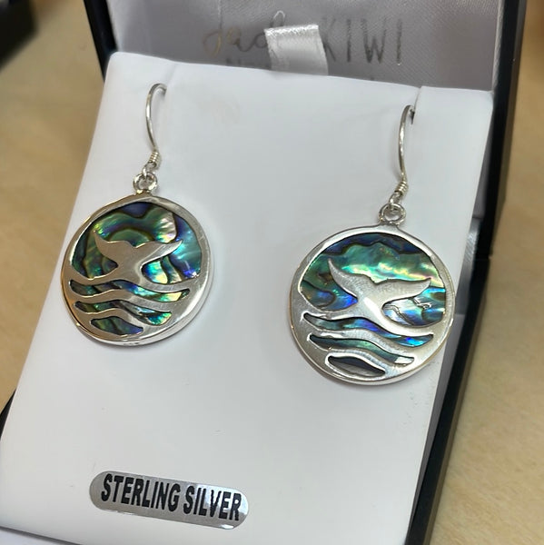 Sterling Silver Whale Earrings